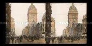 Market Street mit Verkehr und Call Building, vor dem Erdbeben, San Francisco