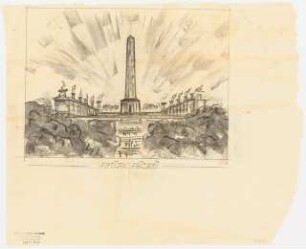 Gesamtbebauungsplan Ankara Teilbebauungsplan Belvü Palas und Atatürk Ehrenmal: Perspektivische Ansicht Atatürk Abidesi (Ehrenmal)