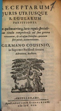Germani Cousinii Receptarum iuris utriusque regularum partitiones
