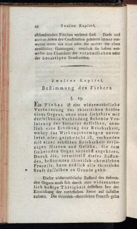 Zweites Kapitel. Bestimmung des Fiebers.