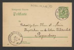 Brief von Georg Fischer an Anton Mayer