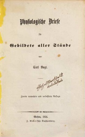 Physiologische Briefe für Gebildete aller Stände, 1