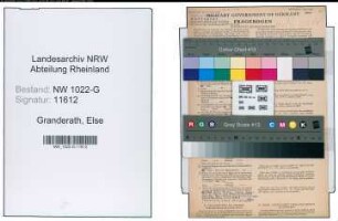 Entnazifizierung Else Granderath , geb. 21.05.1921 (Angestellte)