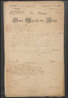 Erlasse des Königlich Bayerischen Bergamtes Kaiserslautern an den
                        Obersteiger in Odenbach betr. Materialbedarf etc.