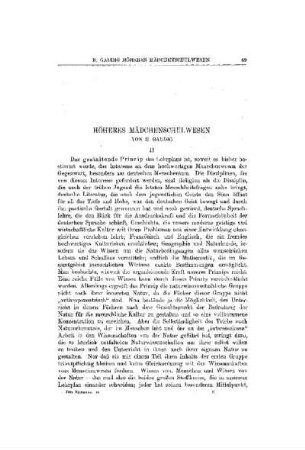 Höheres Mädchenschulwesen : (Fortsetzung)