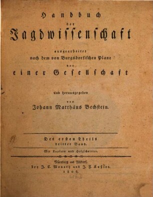 Handbuch der Jagdwissenschaft. I,3. (1806)