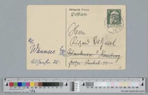 Postkarte an Richard Dehmel