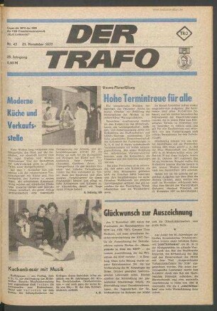 TRO-Betriebszeitung 'Der Trafo'; Nr. 43/1977 (21. November 1977)