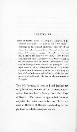Chapter VI: Subject (Ruins in the Plain of Persepolis) continued