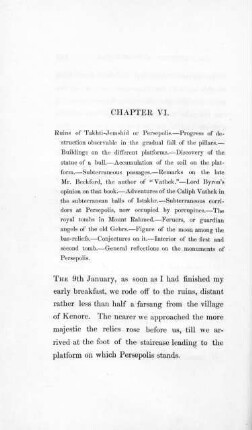 Chapter VI: Subject (Ruins in the Plain of Persepolis) continued