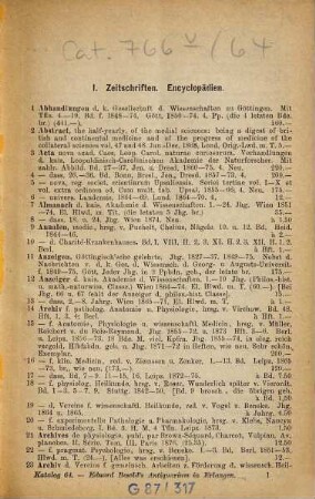 Antiquarischer Katalog ... von Eduard Besold, Universitäts-Buchhandlung in Erlangen : [Sp. m. d. Tit.:] Antiquarischer Katalog ... von Eduard Besold's Antiquarium in Erlangen. 64