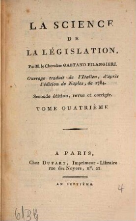 La Science De La Législation, 4