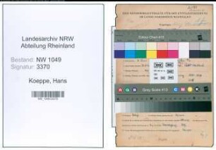 Entnazifizierung Hans Koeppe , geb. 02.06.1900 (Schlosser)