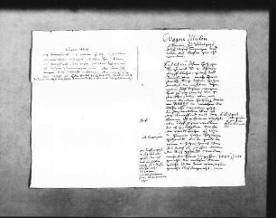 Aufstellung Schickhardts über die Bau- und Materialkosten, auch für die Mühlsteine aus Jesingen (Folio Doppelblatt); beiliegend ein kleiner Zettel zur Abrechnung