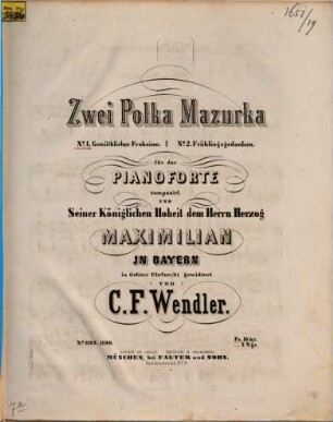 Zwei Polka-Mazurka für das Pianoforte, 1. Gemüthlicher Frohsinn