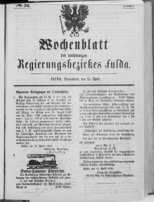 No. 34., Ausgabe vom 25. April 1868