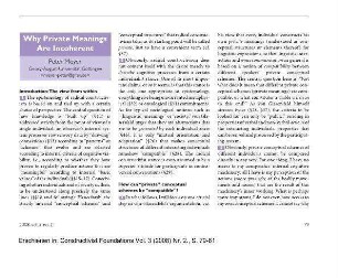 Why Private Meanings Are Incoherent. Commentary on target article "Who Conceives of Society?" by Ernst von Glasersfeld