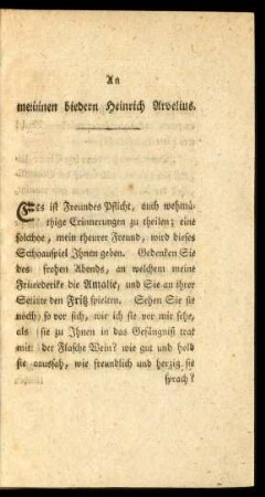 An meinen biedern Heinrich Arvelius.