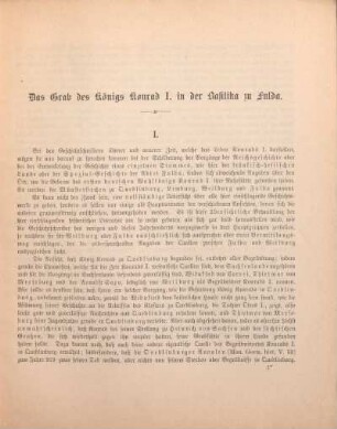 Das Grab des Königs Konrad I. i n der Basilika zu Fulda. [Von Oberl. Jak. Gegenbaur.]