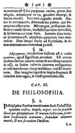 Cap. III. De Philosophia.
