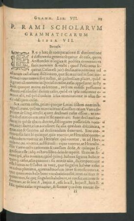 P. Rami Scholarum Grammaticarum Liber VII. De casu.
