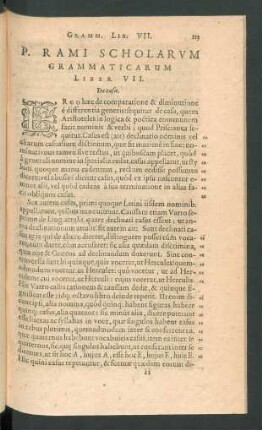 P. Rami Scholarum Grammaticarum Liber VII. De casu.