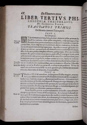 Liber Tertius Philosophiae Theophrasti, De Elemento Terrae.
