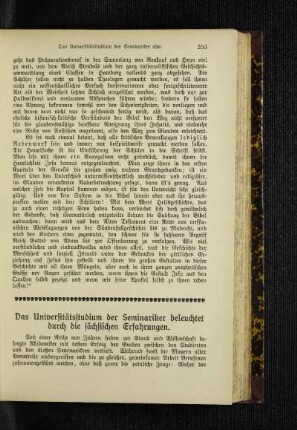 ¬Das¬ Universitätsstudium der Seminariker beleuchtet durch die sächsichen Erfahrungen