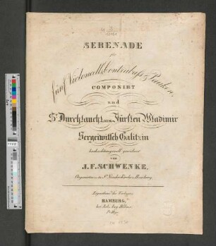 Serenade für fünf Violoncells, Contrabaß & Pauken