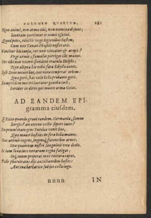 Ad Eandem Epigramma eiusdem.