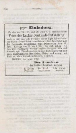 388 Einladung
