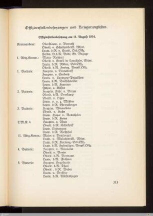 Offiziersstellenbesetzungen und Kriegsranglisten