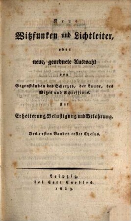 Neue Witzfunken, 7,1. 1823