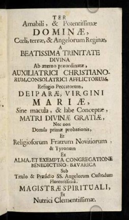 2r-2v, Ter Amabili & Potentissimae Dominae ...; Motiva
