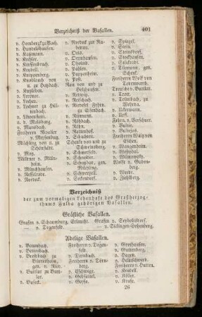 Verzeichnis der zum vormaligen Lehenhofe des Großherzogthums Fulda gehörigen Vasallen.