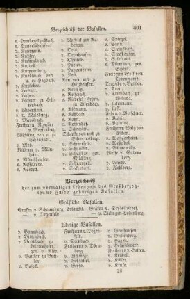 Verzeichnis der zum vormaligen Lehenhofe des Großherzogthums Fulda gehörigen Vasallen.