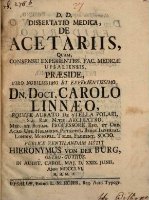 Diss. de acetariis