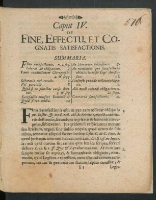 Caput IV. De Fine, Effectu, Et Cognatis Satisfactionis.