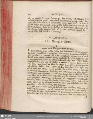 V. Capitlet. Om Masugns-pipan