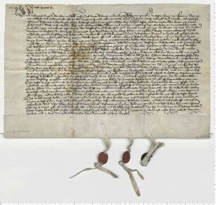 Johannes Lange, Domherr zu Lübeck, und Cord Lange, Ratsmann zu Lüneburg, Gebrüder, verkaufen Hans Tobingk, dem Sohne des verstorbenen Ratsmannes Meyne Tobingk, für 5830 Mark die vordere Wechpfannenherrschaft in Dytmeringe