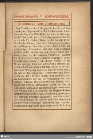 Steindruck und Litographie