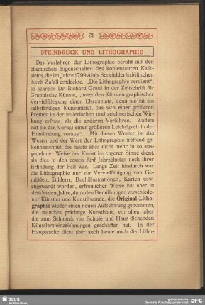 Steindruck und Litographie
