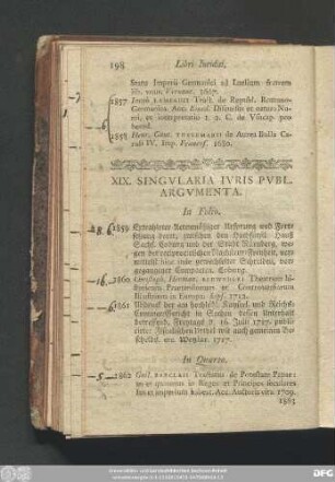 XIX. Singularia Iuris Publ. Argumenta.