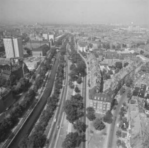 Gera-Flutgraben und Hanseviertel in Erfurt : Blickrichtung Nordwesten
