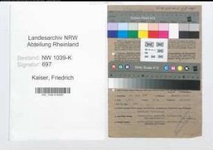 Entnazifizierung Friedrich Kaiser , geb. 12.03.1907 (Angestellter)