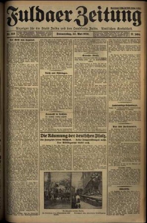 Ausgabe vom Donnerstag, den 22. Mai 1930.