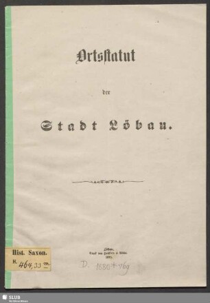 Ortsstatut der Stadt Löbau