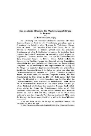 Das deutsche Museum für Taubstummenbildung in Leipzig