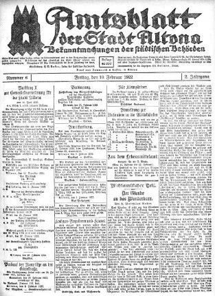 Nummer 6 : Freitag, den 10. Februar 1922