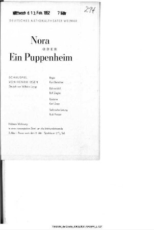 Nora oder Ein Puppenheim